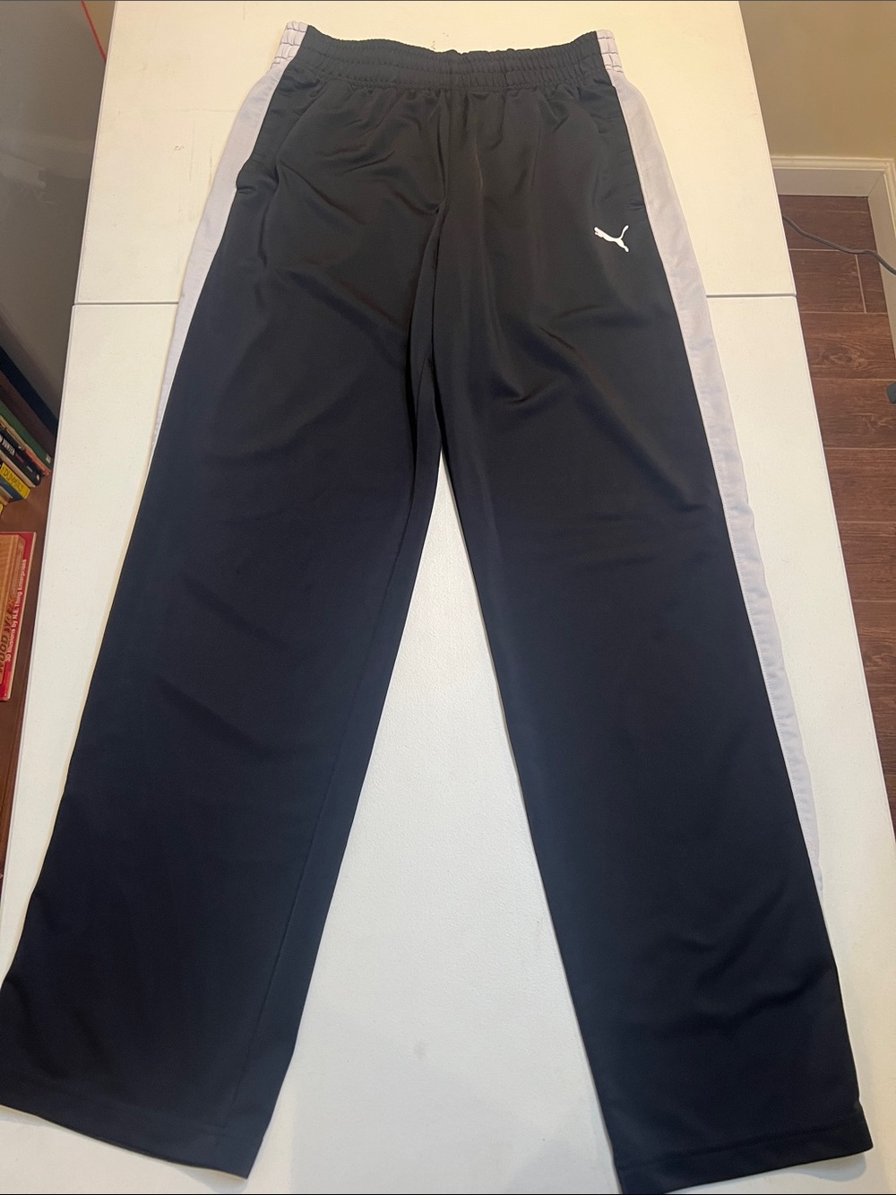 Puma Black Sweatpants with white Side Panels